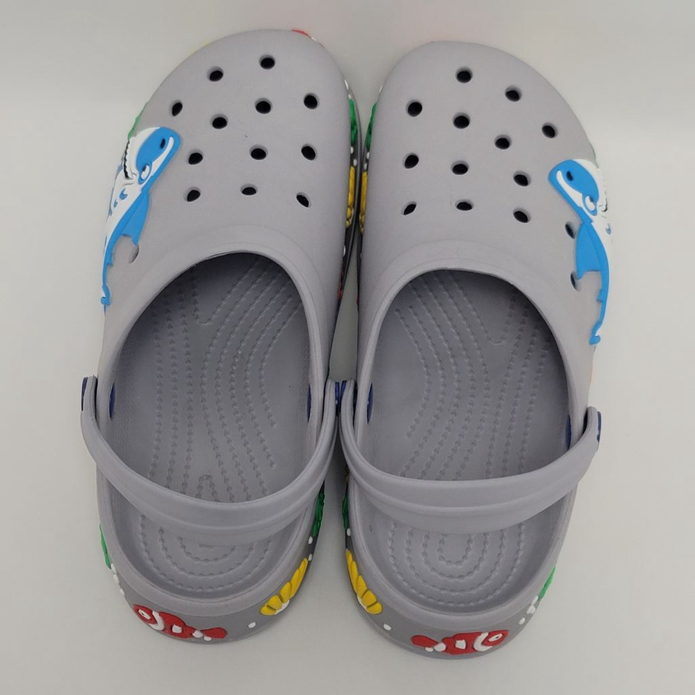 Kids Clogs Slide Garden Shoes Shark Cartoon Slip On Slippers Size 34 Lightweight - Picture 7 of 13